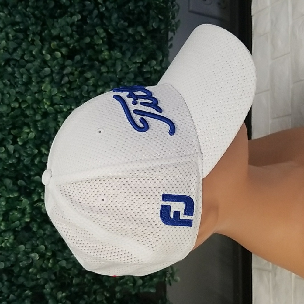 Titleist White Golf Hat with Blue Logo Footjoy Pro V1 - Picture 2 of 8